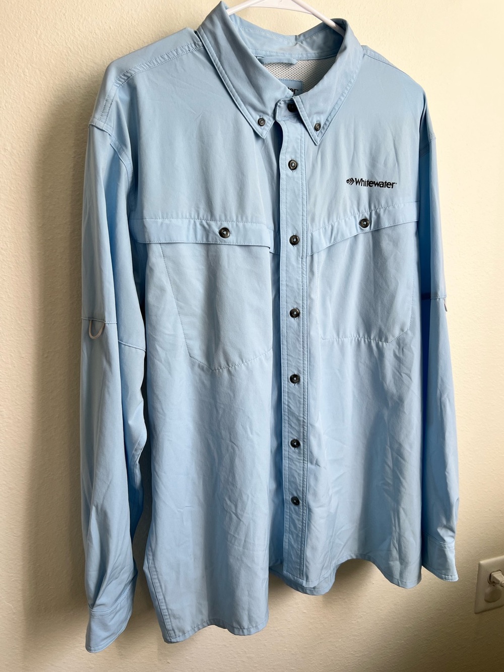 Men's Light Blue Button-Up Outdoor Shirt Jacket
